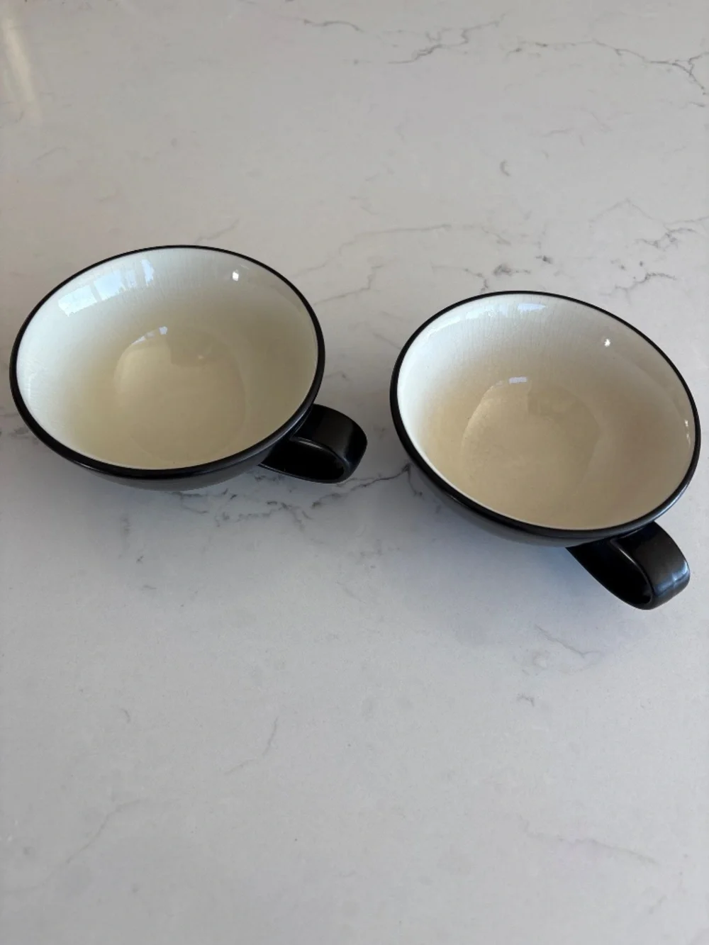 Crate and Barrel Kathleen Willis black and white coffee cup